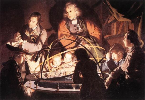 Le philosophe faisant la lecture du système planétaire, Joseph Wright, 1766