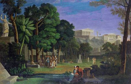 "Le jardin des philosophes", par Antal Strohmayer (1834)