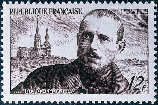 Timbre à leffigie de Charles Péguy