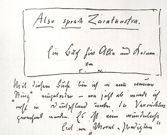 Manuscrit d'Also sprach Zarathustra